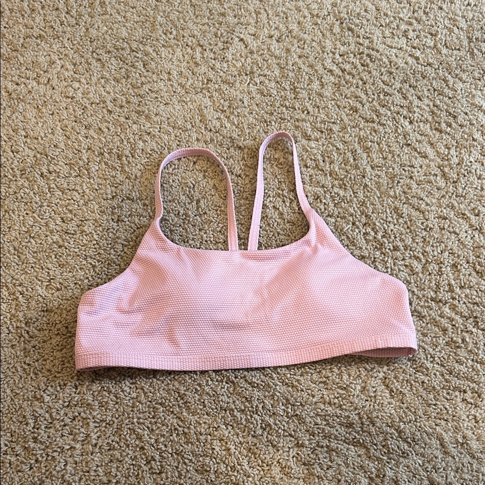 Athleta Light Pink Ribbed Bikini Top